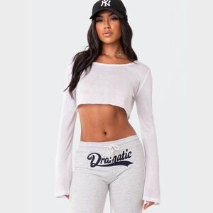 Edikted crop long sleeve lounge wear shirt. NWTs